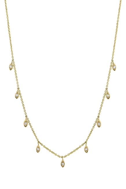 Diamond Marquis Fringe Necklace